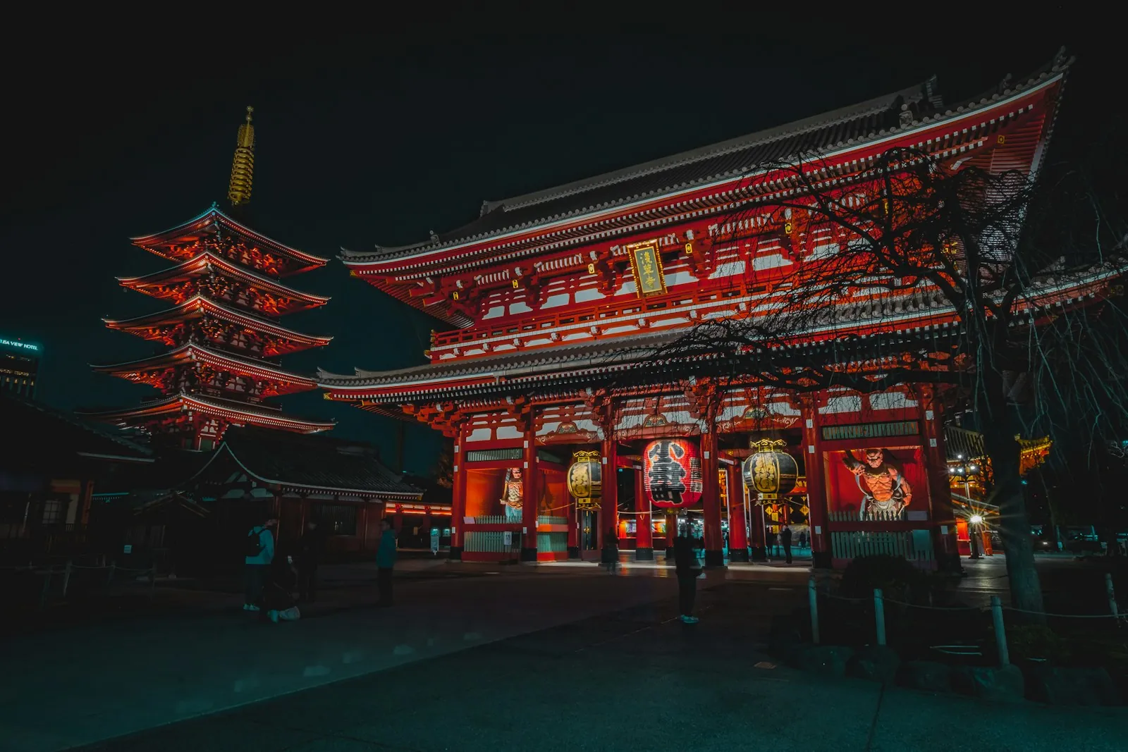 The Kaminarimon gate and lantern at Senso-ji temple in Asakusa, Tokyo, in soft morning light